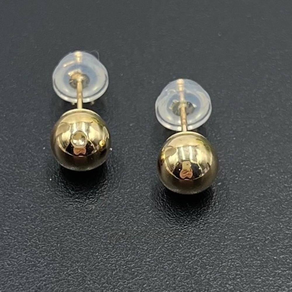 LMI 14k Yellow Gold Polished 6mm Round Classic Everyday Ball Stud Earrings New